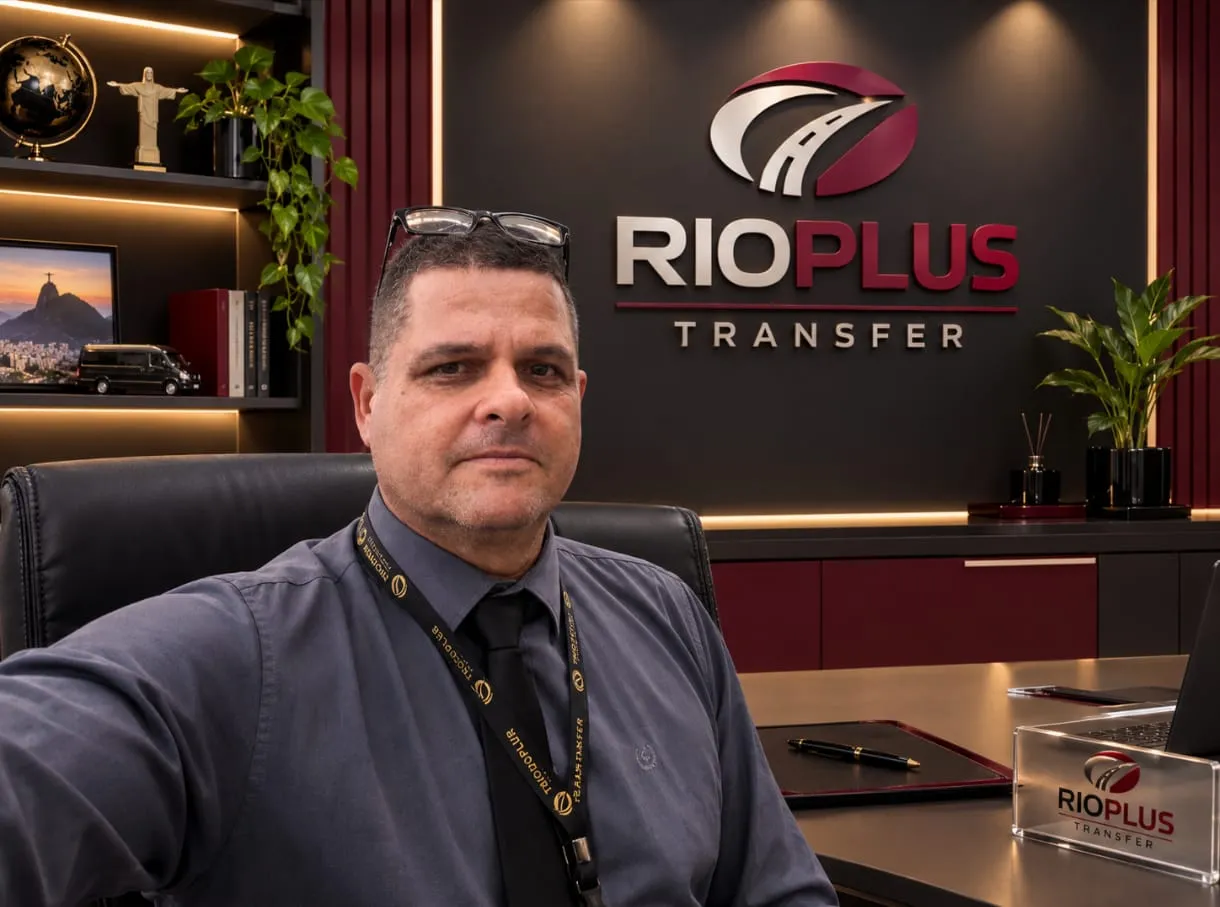 The owner of Rio Plus Transfer at the company office